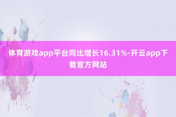 体育游戏app平台同比增长16.31%-开云app下载官方网站